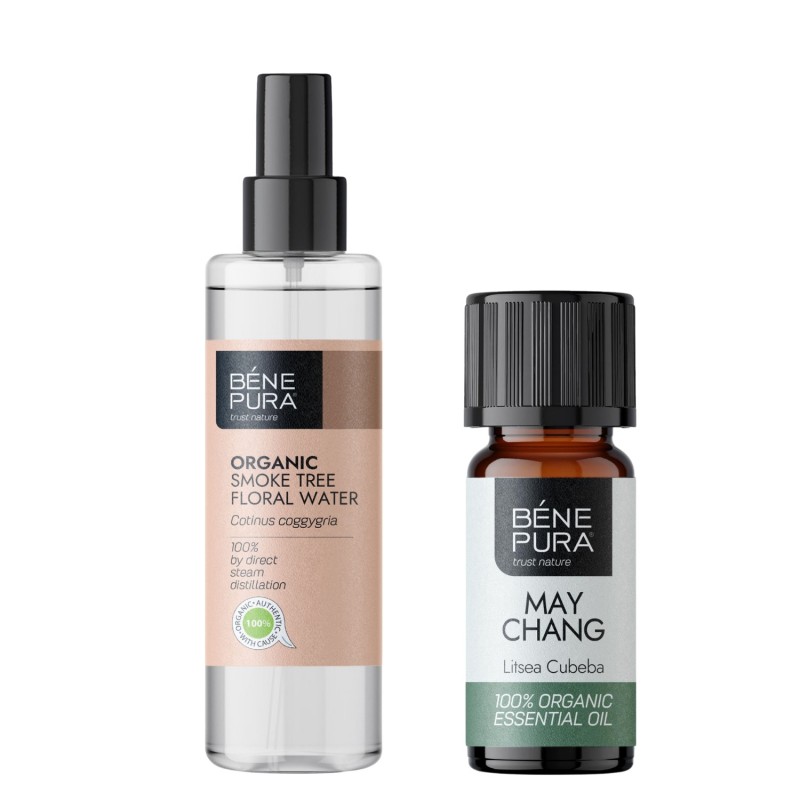 Bio Peruukkipensas Kukkavesi ja Bio Litsea Cubeba Eteerinen öljy - GMC