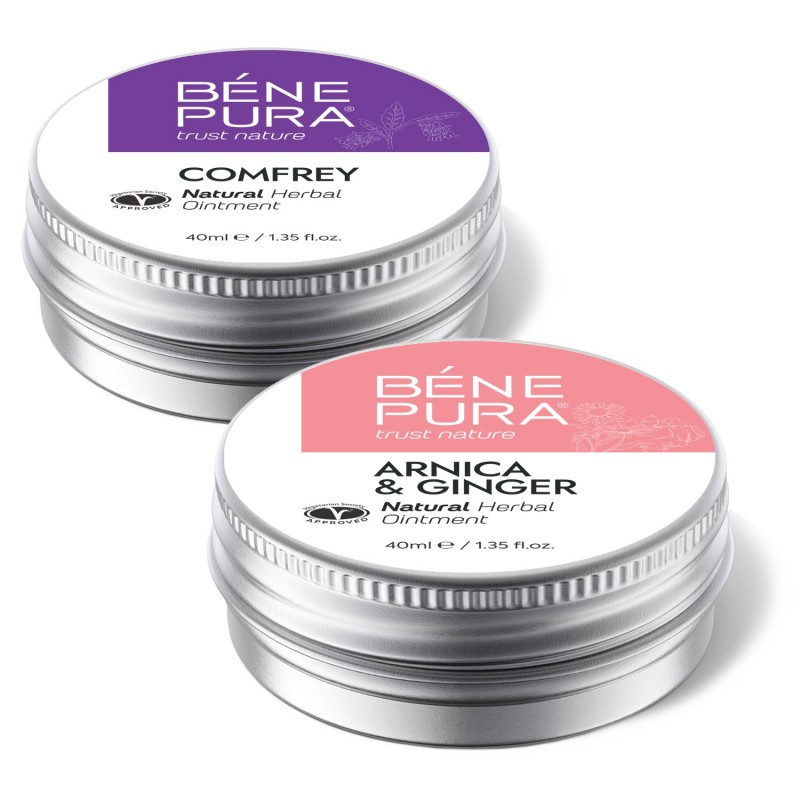 Voide Nivel kanssa Raunioyrtti ja Voide Mustelma ja Lihas kanssa Arnica ja Inkivääri - GMC