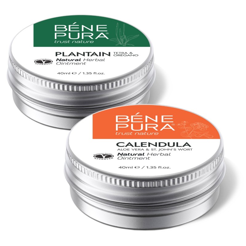 Voide Kutinaan kanssa Piharatamo ja Voide Palovamma ja Haava kanssa Kehäkukka, Aloe Vera ja Mäkikuisma - GMC