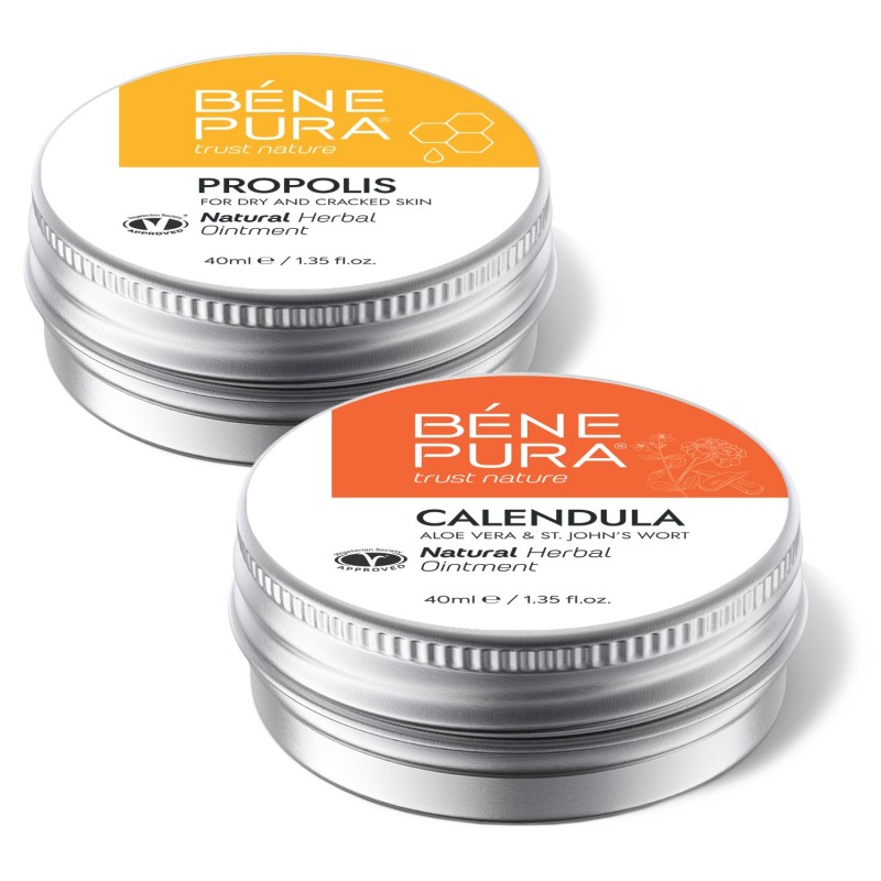 Voide Kutinaan kanssa 30% Propolis ja Voide Palovamma ja Haava kanssa Kehäkukka, Aloe Vera ja Mäkikuisma - GMC