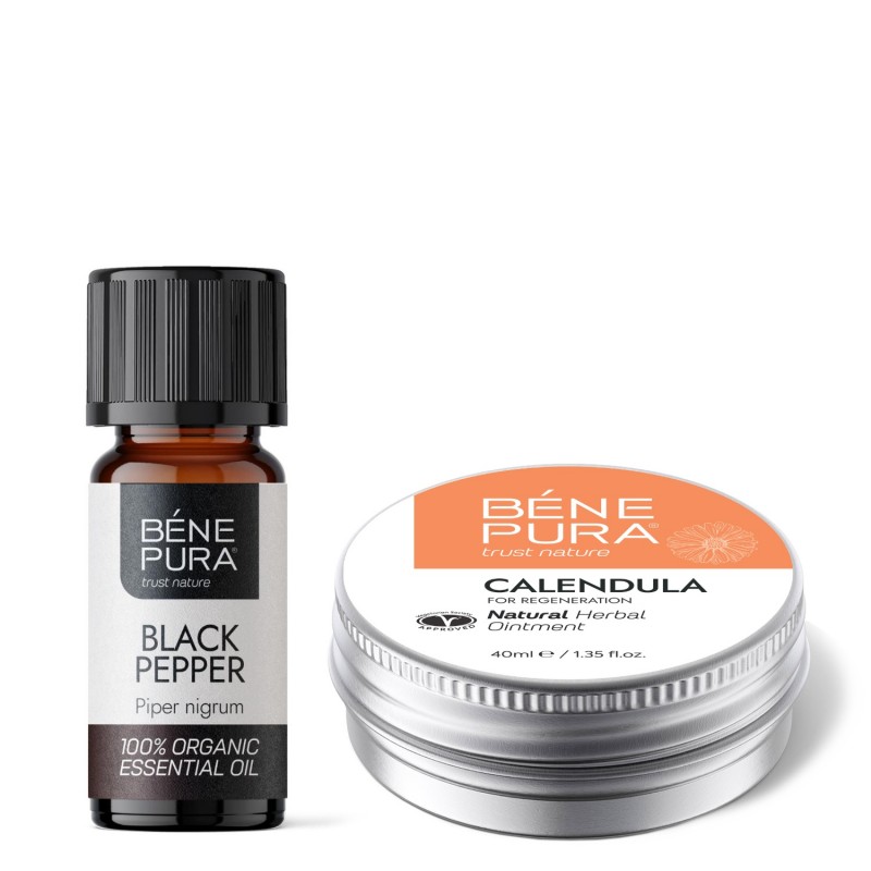 Voide Palovamma ja Haava kanssa Kehäkukka ja Bio Mustapippuri Eteerinen öljy - Tuotevertailu