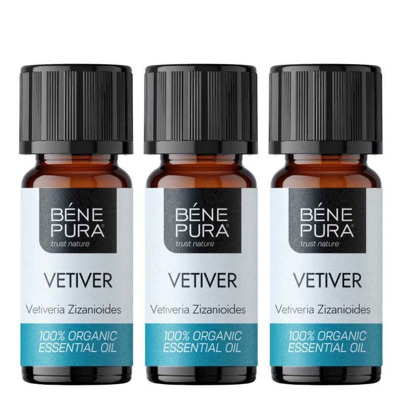 3x Bio Vetiver Eteerinen öljy - 5ml - Eteeriset öljyt