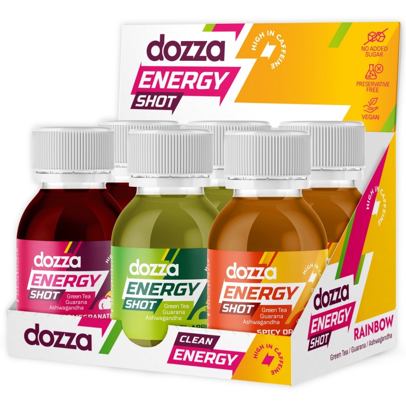 6x Pack DOZZA Energy Rainbow Pack Energy shots - 60ml - Tuotevertailu