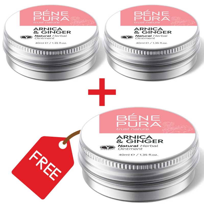 3x Voide Mustelma ja Lihas kanssa Arnica ja Inkivääri - 40ml - Voiteet mustelmille